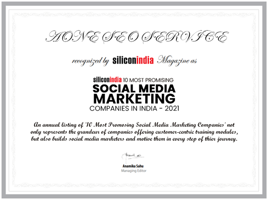 Silicon India - Top 10 Most Promising  Social Media Marketing Companies in India 2021