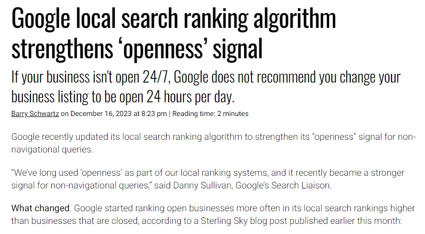 Google Business Openness 